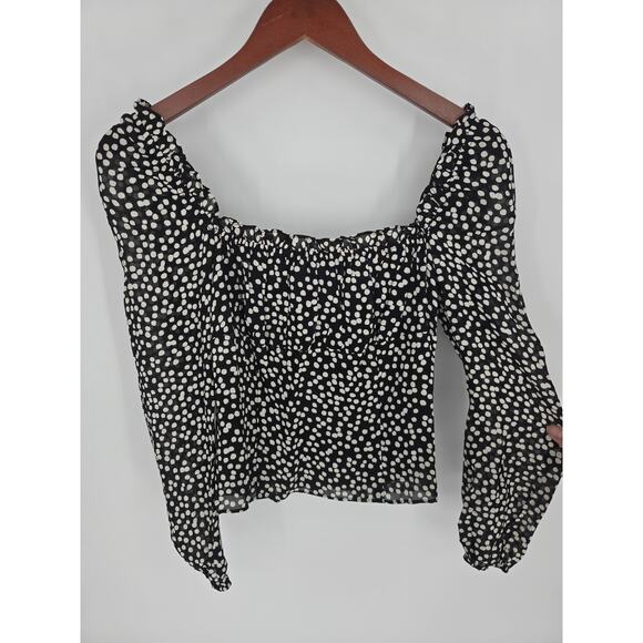 Reformation Bacio Top in Pearls Squared Neck Blouse Women's 4 - Picture 2 of 12